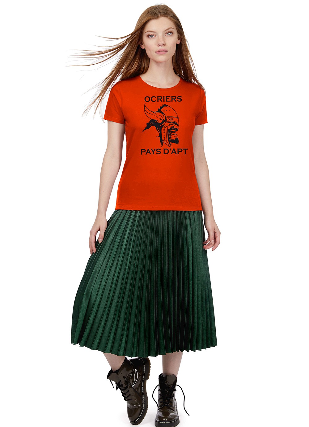 T-shirt femme Ocriers du Pays d'Apt orange - Classique
