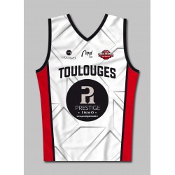 Débardeur basket Séniors homme Toulouges Basket Association 2021-2022 blanc