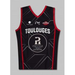 Débardeur basket Séniors homme Toulouges Basket Association 2021-2022 noir