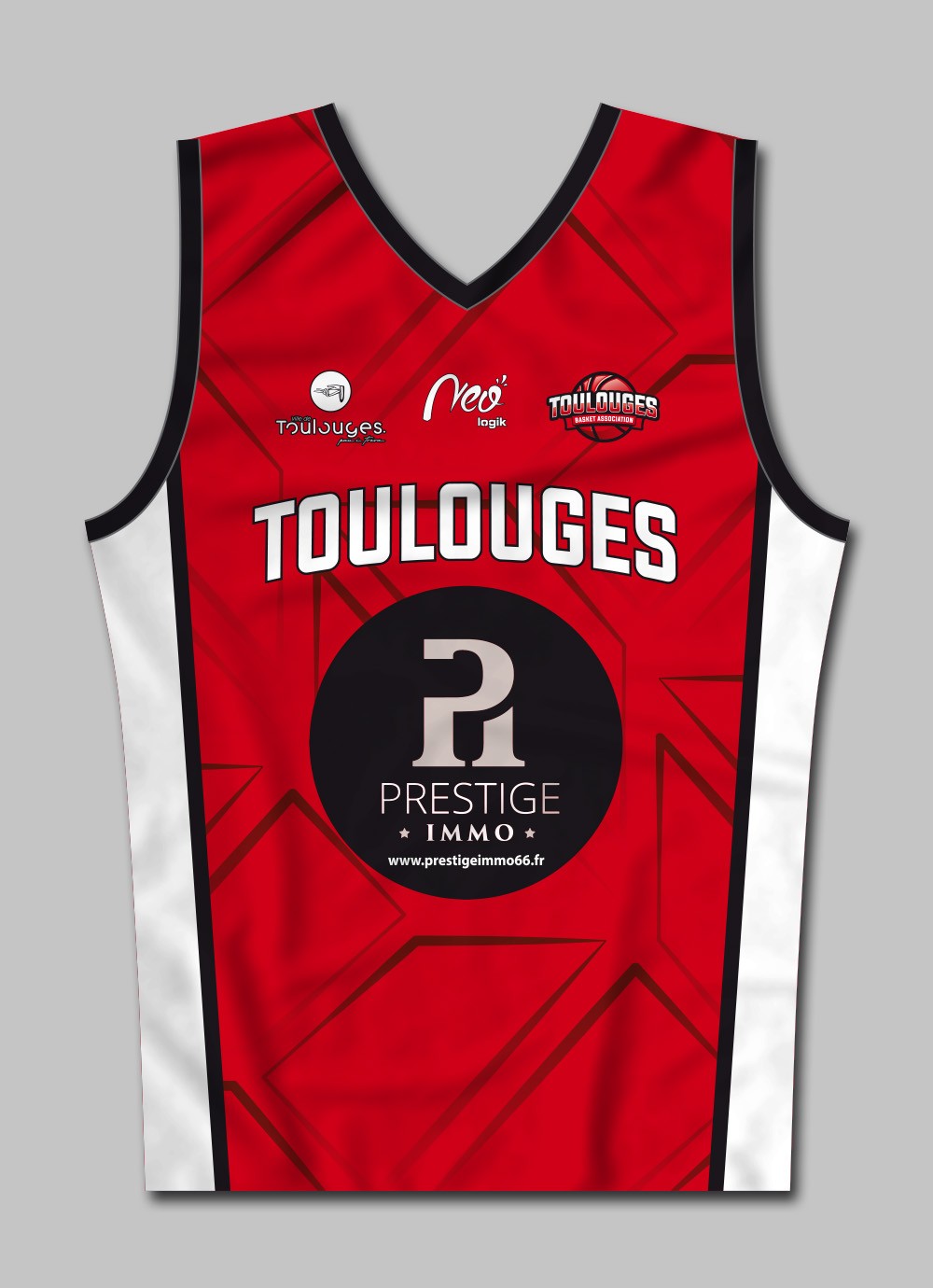 Débardeur basket Séniors homme Toulouges Basket Association 2021-2022 rouge