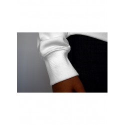 Sweatshirt capuche blanc détails textile