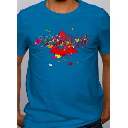 Tshirt homme tropical blue Michel Pagnoux Lonely Planet zoom