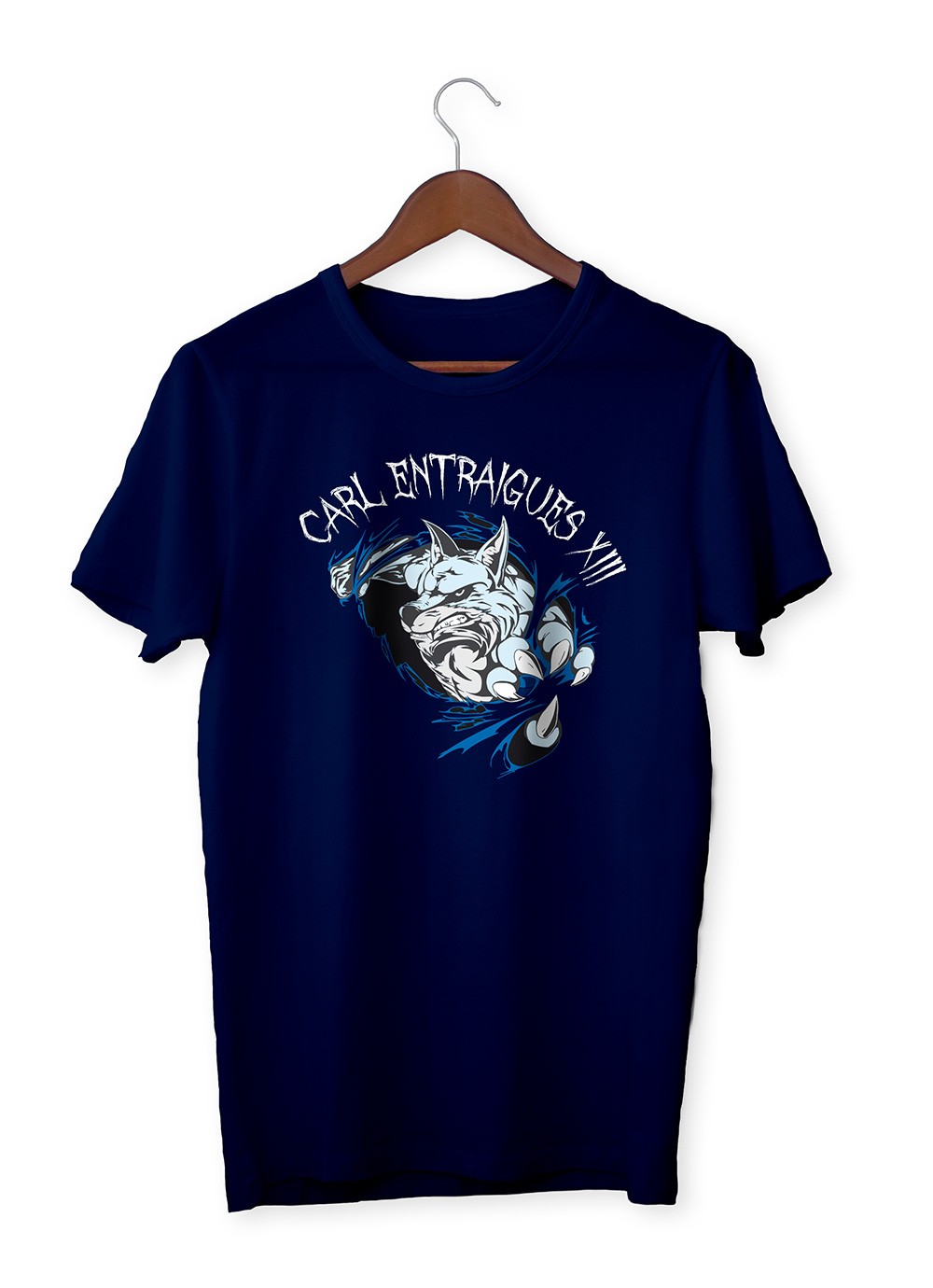 T-shirt homme Carl Entraigues XIII Bleu Wolf marine