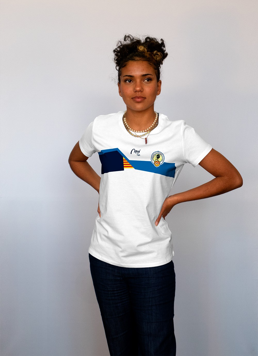 Tshirt femme Razzle catalan Association des Joueurs du COC XV blanc